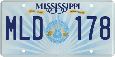 MS license plate MLD178