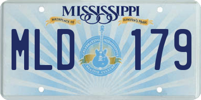 MS license plate MLD179
