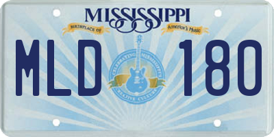 MS license plate MLD180