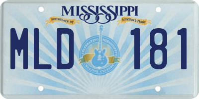 MS license plate MLD181
