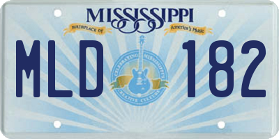 MS license plate MLD182