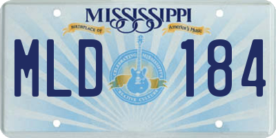 MS license plate MLD184