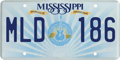 MS license plate MLD186
