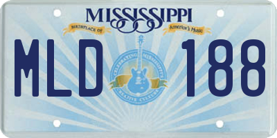 MS license plate MLD188