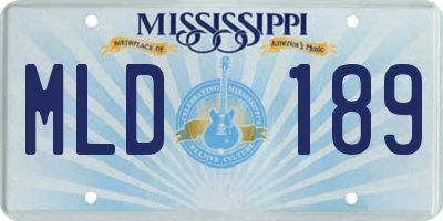 MS license plate MLD189