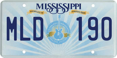 MS license plate MLD190