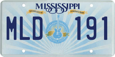 MS license plate MLD191