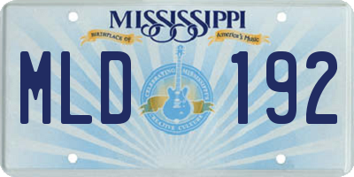 MS license plate MLD192