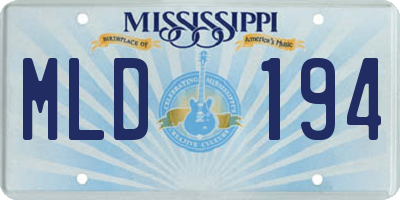 MS license plate MLD194