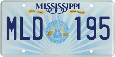 MS license plate MLD195