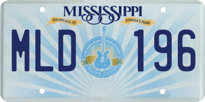 MS license plate MLD196