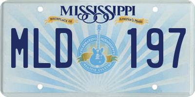 MS license plate MLD197