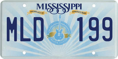 MS license plate MLD199