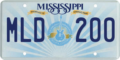 MS license plate MLD200
