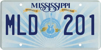 MS license plate MLD201