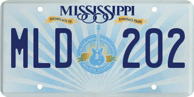 MS license plate MLD202