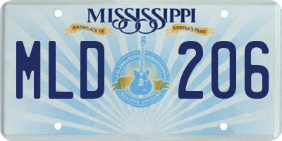 MS license plate MLD206