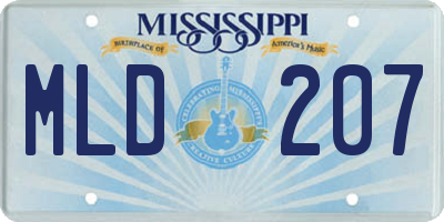 MS license plate MLD207