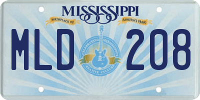 MS license plate MLD208