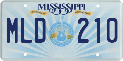 MS license plate MLD210