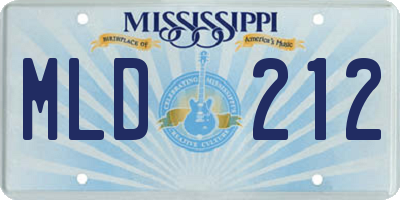 MS license plate MLD212
