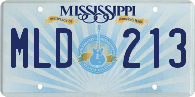 MS license plate MLD213