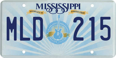 MS license plate MLD215