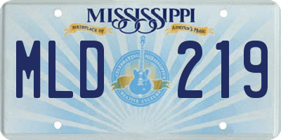 MS license plate MLD219