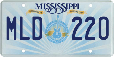 MS license plate MLD220