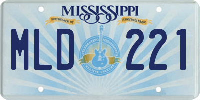 MS license plate MLD221