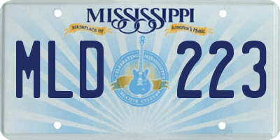 MS license plate MLD223