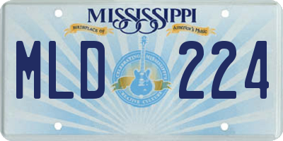 MS license plate MLD224