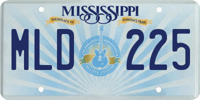 MS license plate MLD225