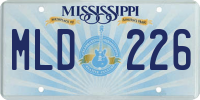 MS license plate MLD226