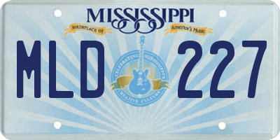 MS license plate MLD227