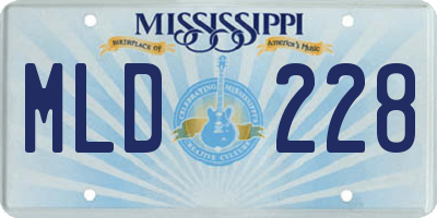 MS license plate MLD228