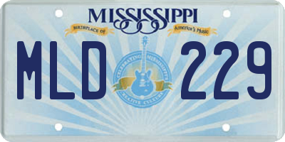 MS license plate MLD229