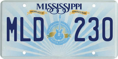 MS license plate MLD230