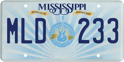 MS license plate MLD233