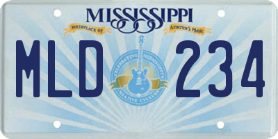 MS license plate MLD234