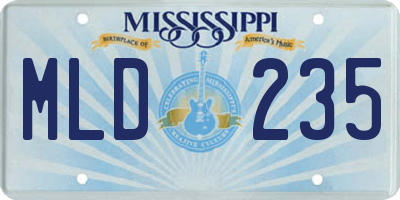 MS license plate MLD235