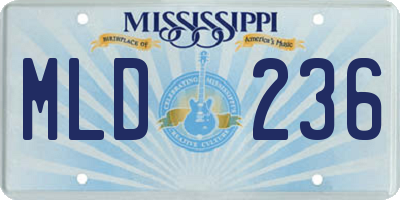 MS license plate MLD236
