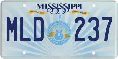MS license plate MLD237