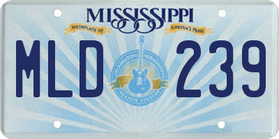 MS license plate MLD239
