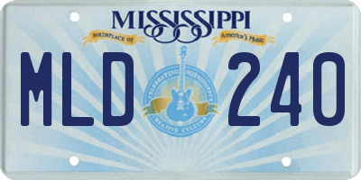 MS license plate MLD240