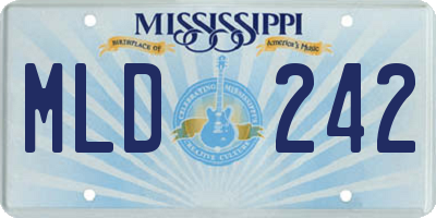 MS license plate MLD242