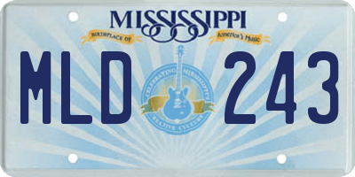 MS license plate MLD243