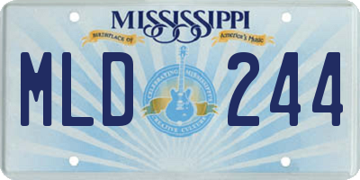 MS license plate MLD244
