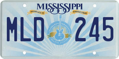 MS license plate MLD245