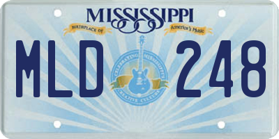 MS license plate MLD248